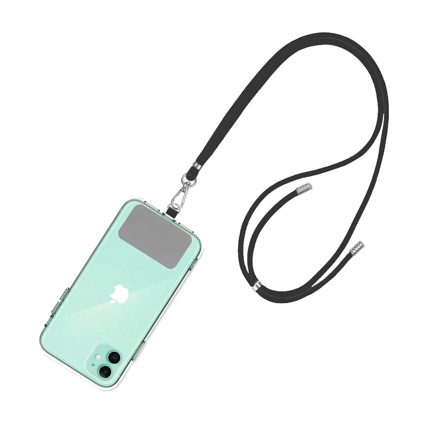 Strap para carcasa de celular universal, diseño cordón negro.