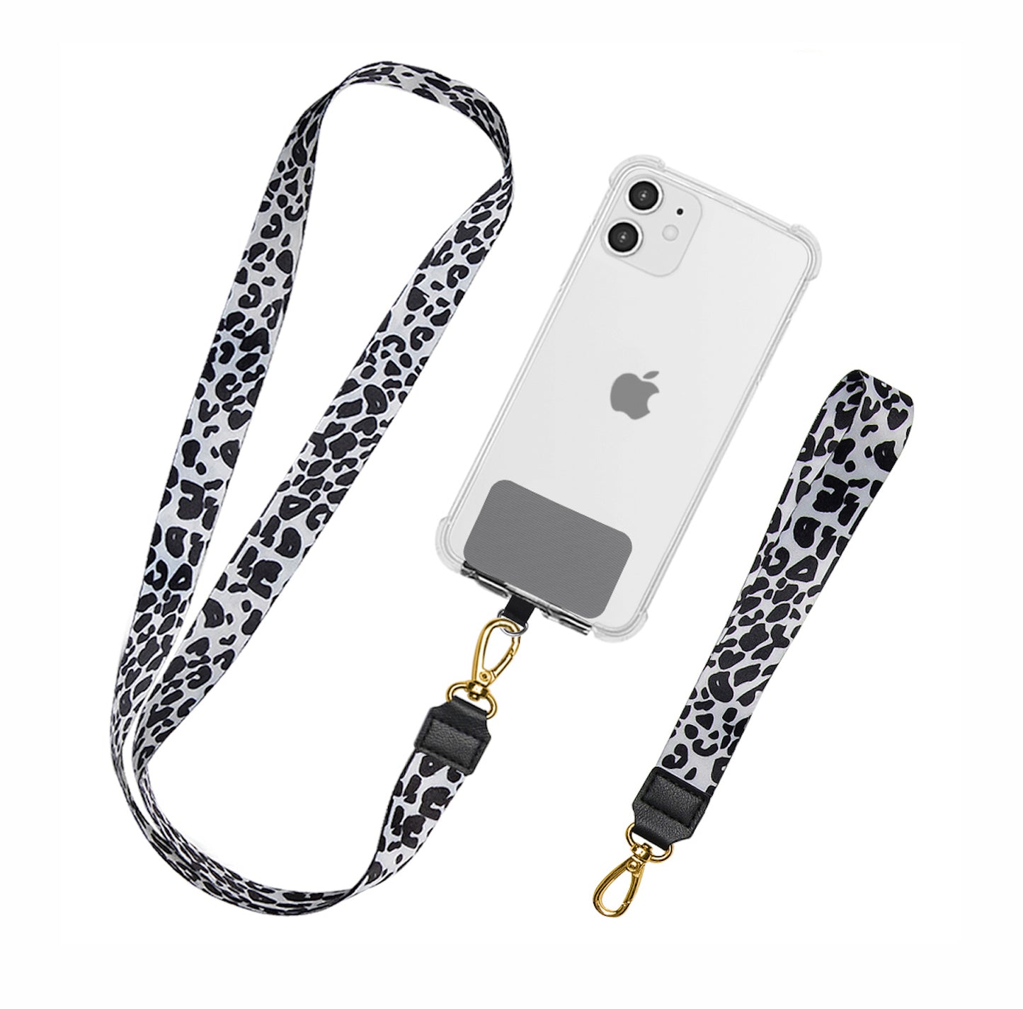 Strap para carcasa de celular universal, doble correa blanca.