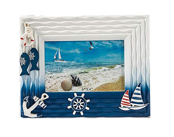 Decoración náutica, marco fotos, portafotos diseño marino, horizontal.