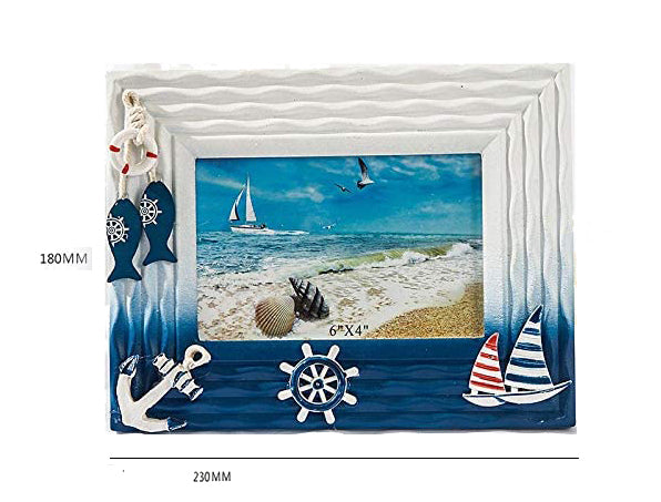 Decoración náutica, marco fotos, portafotos diseño marino, horizontal.