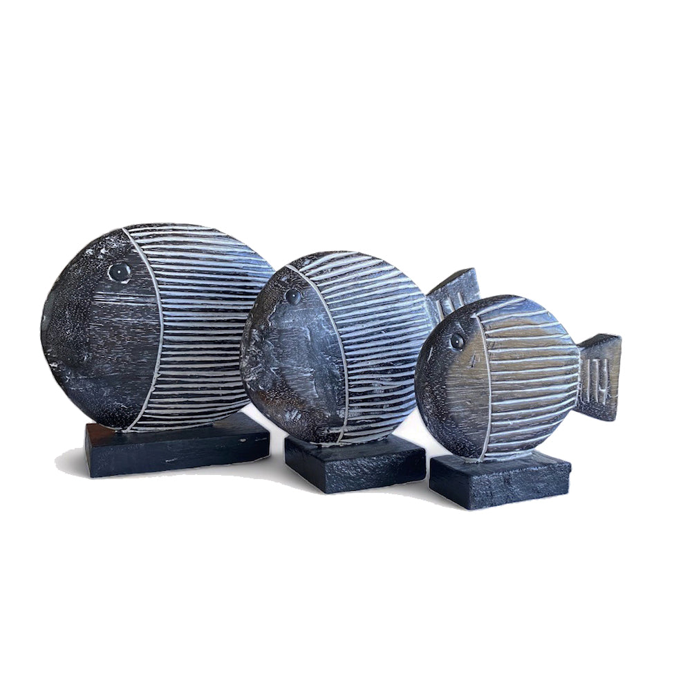Decoración náutica. Peces decorativos de madera, Pack de 3 Pescados.