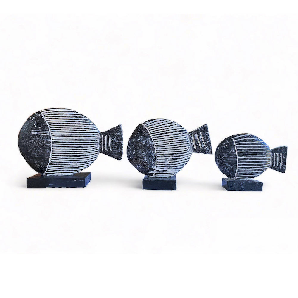 Decoración náutica. Peces decorativos de madera, Pack de 3 Pescados.