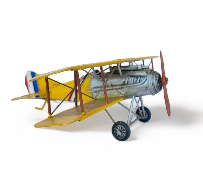 Avión A Escala, Biplano De Colección, Decoración Vintage.
