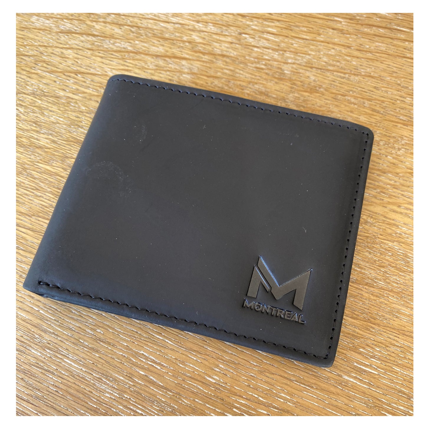 Billetera hombre, cuero genuino, protección RFID, bifold black.