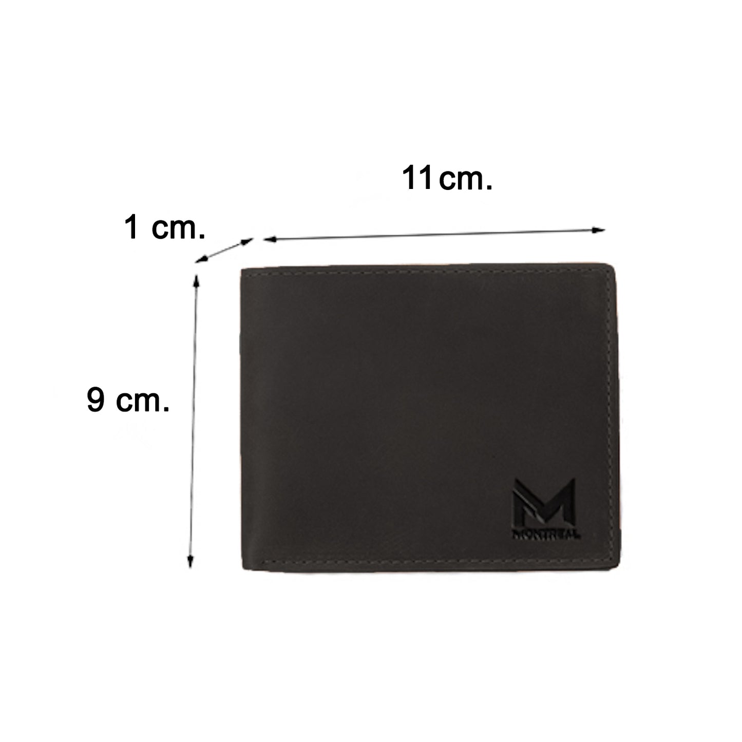 Billetera hombre, cuero genuino, protección RFID, bifold black.