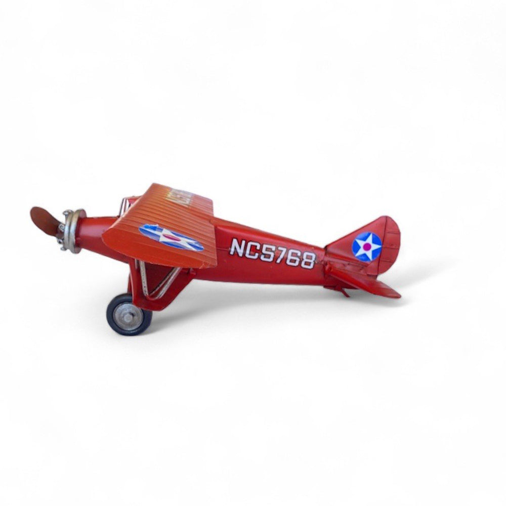 Avión A Escala Biplano De Colección Decoración Vintage
