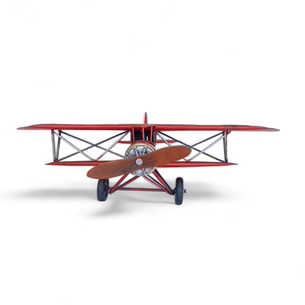 Avión A Escala Biplano De Colección Decoración Vintage