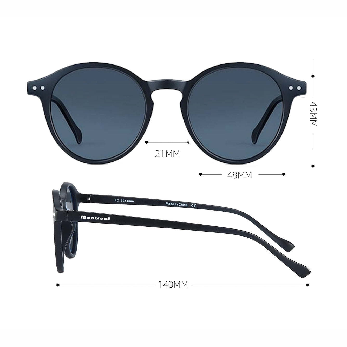 Lentes de sol unisex, filtro UV, polarizado diseño Boston.