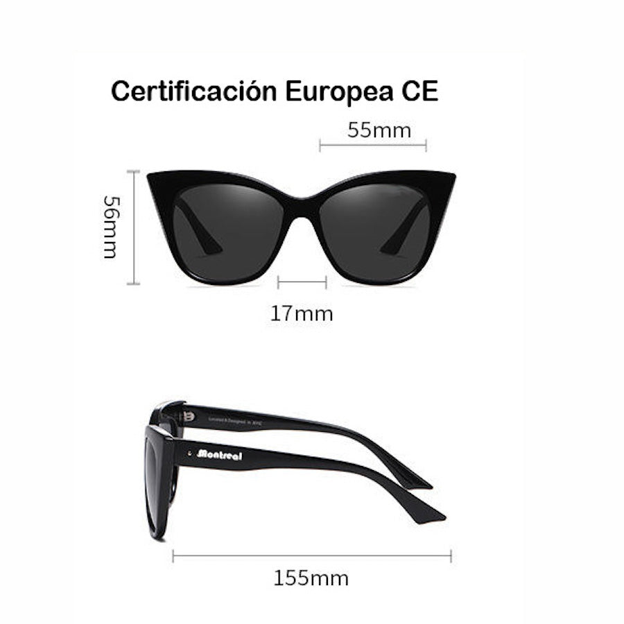 Lentes de sol mujer, filtro UV, diseño Brooklyn Black.