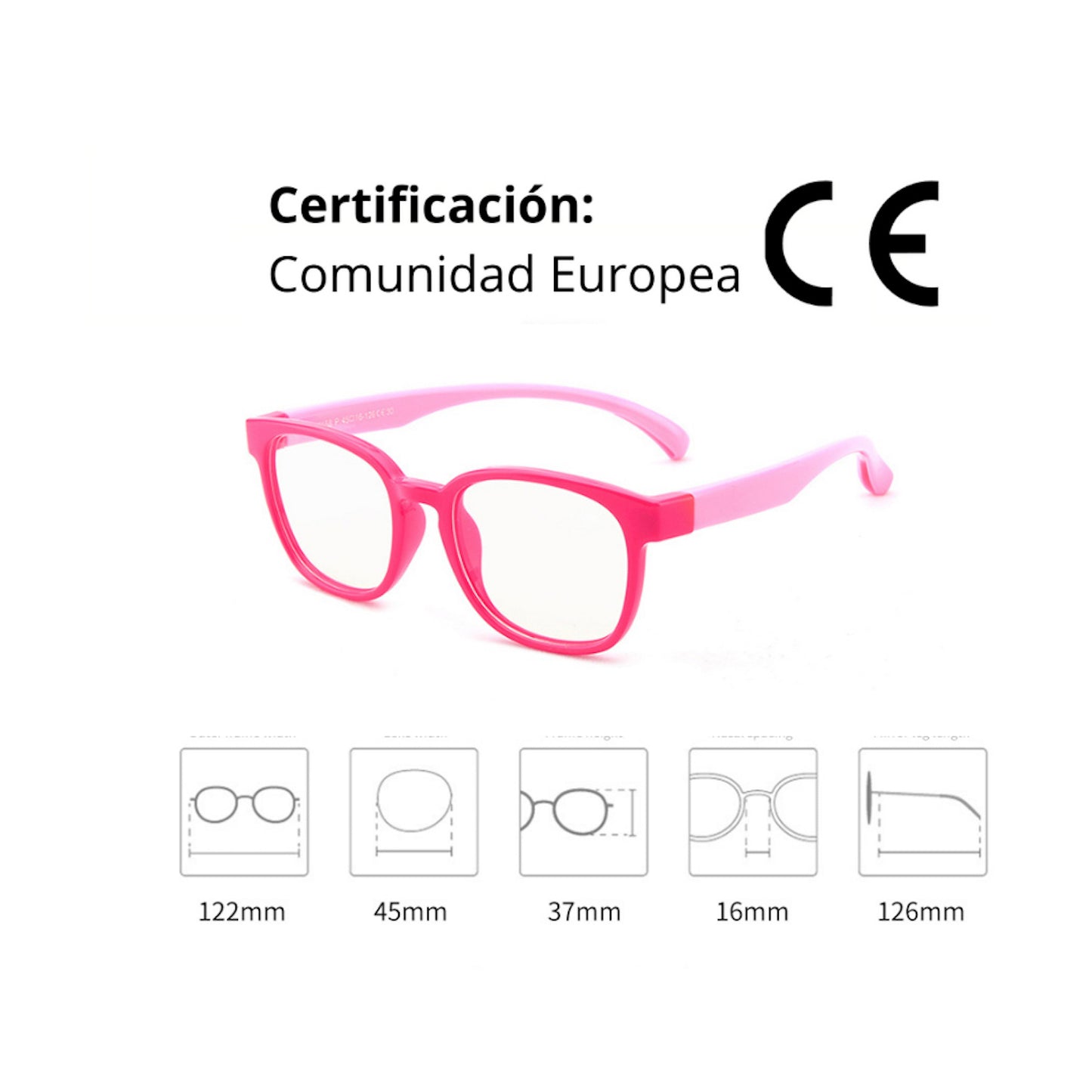 Lentes filtro luz azul, Niños, descanso pantallas Bubble Gum.