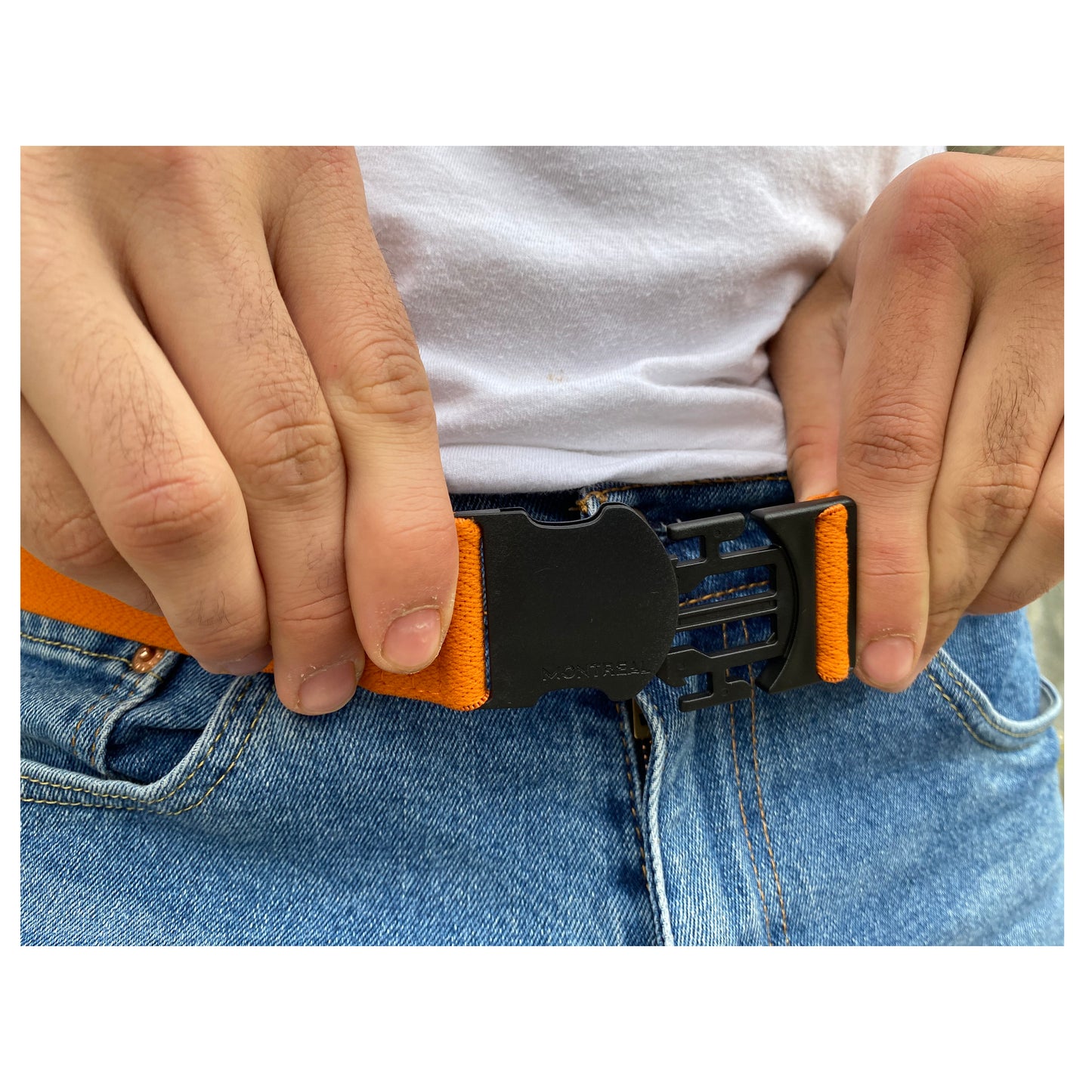 Cinturón elástico, stretch, Montreal, Naranjo.