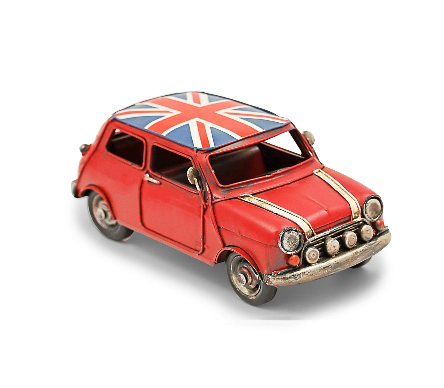 Auto A Escala, Mini Cooper Rojo, Decoración Vintage.