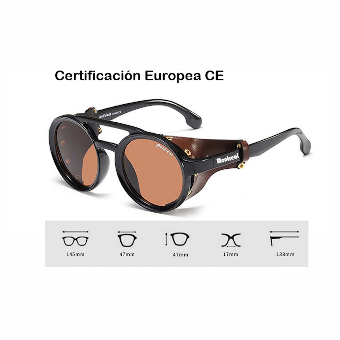 Lentes de sol unisex, filtro UV, diseño Montana café