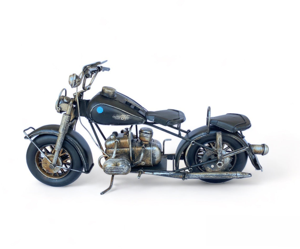 Moto A Escala Tipo Harley, Decoración Vintage En Fierro XL