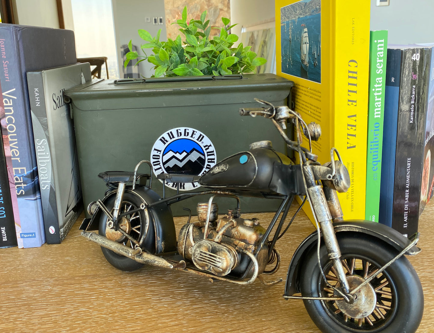 Moto A Escala Tipo Harley, Decoración Vintage En Fierro XL