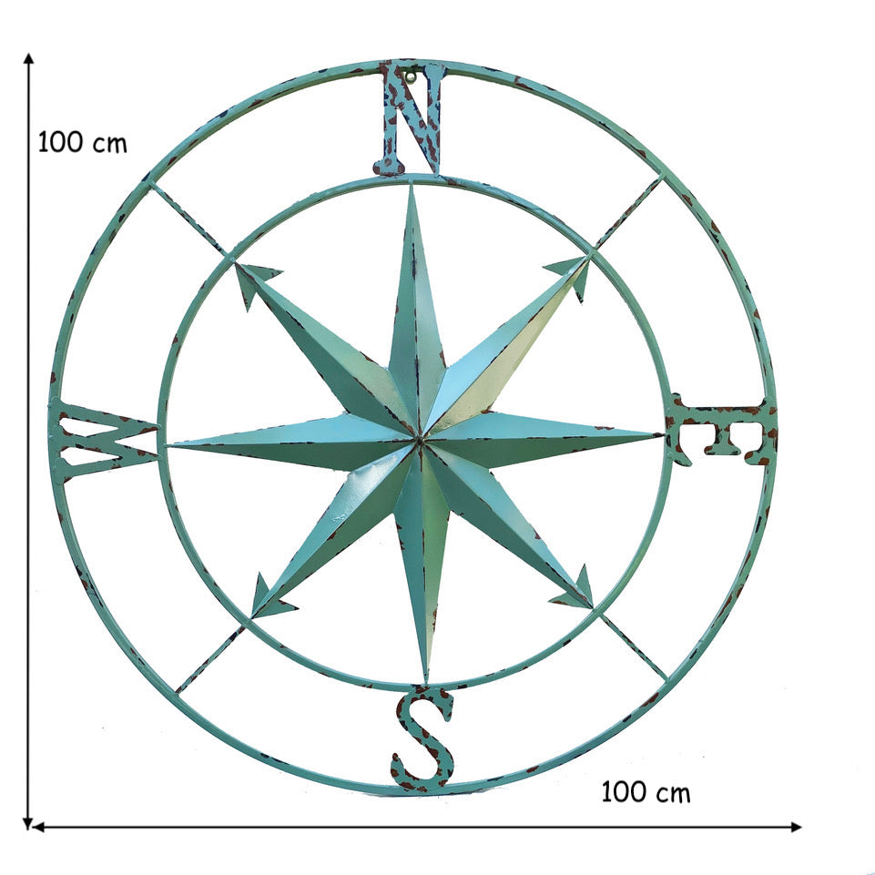 Decoración Náutica, Rosa de los Vientos de Metal, Decoración Vintage.