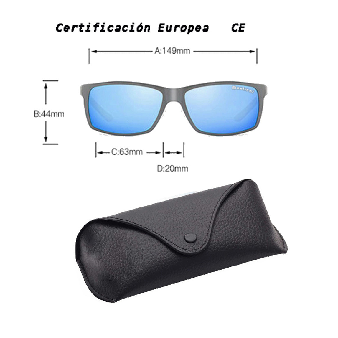 Lentes de sol, hombre filtro UV, polarizado, diseño Tahoe Grey.