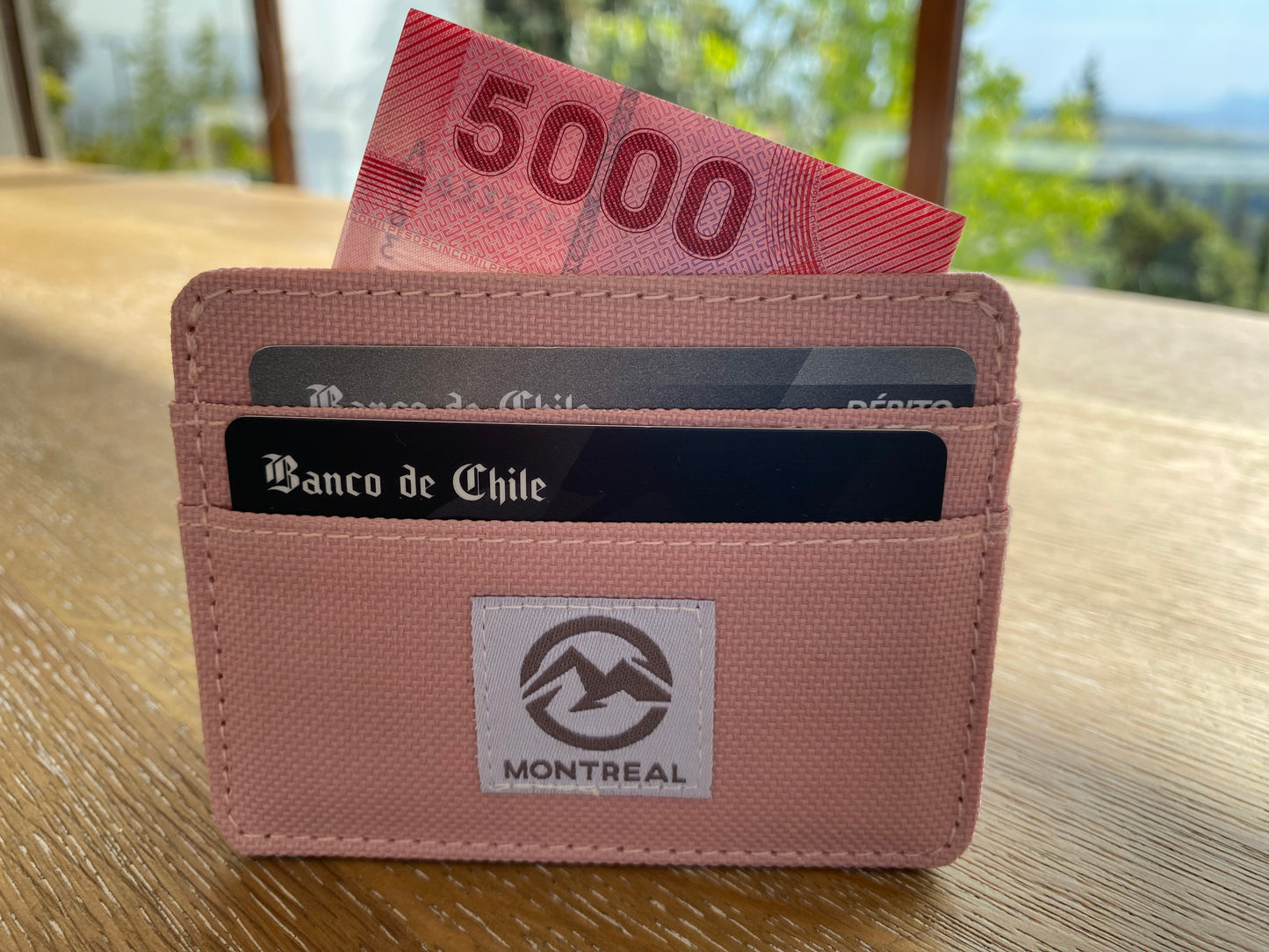 Tarjetero, Billetera, Estilo Casual, Lona Rosa.
