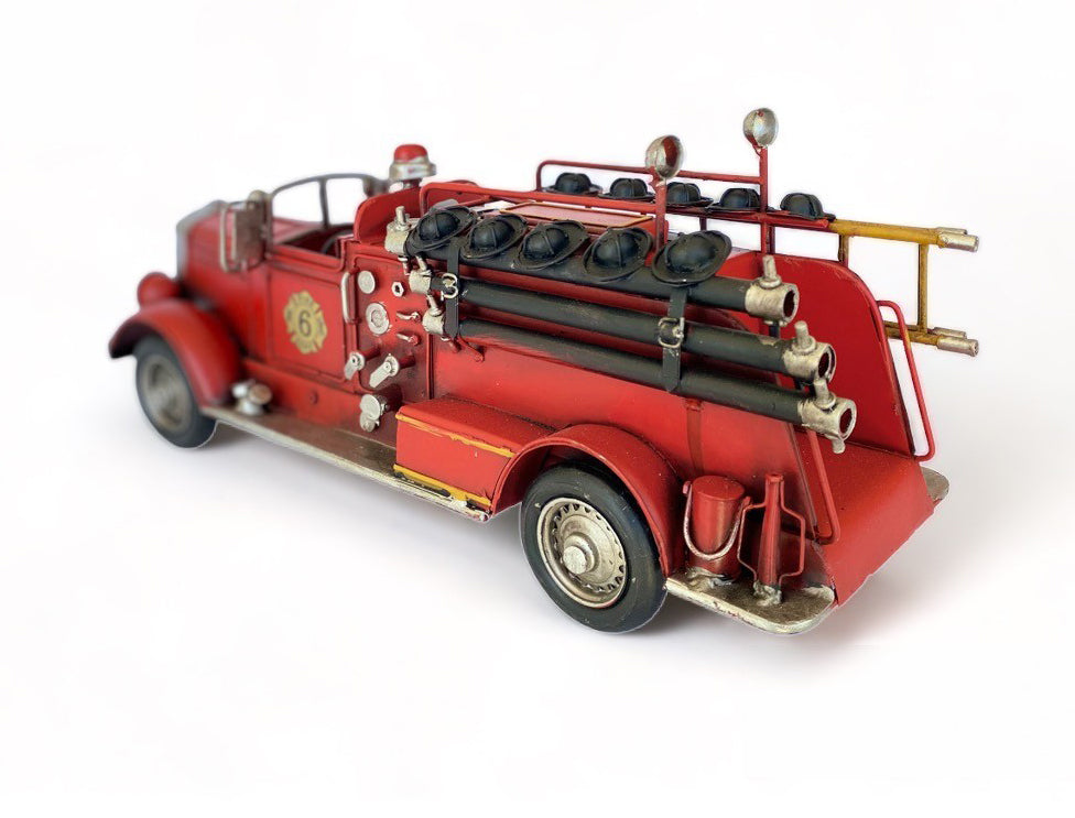 Camión De Bomberos A Escala, Decoración Vintage En Fierro.