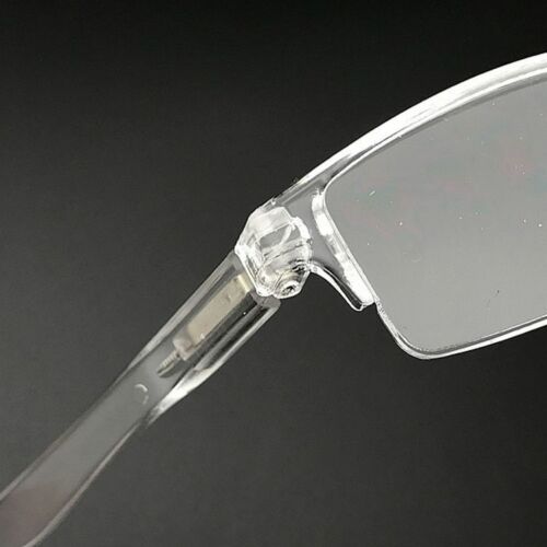 Lentes de lectura, con aumento, diseño medio marco trasparente.