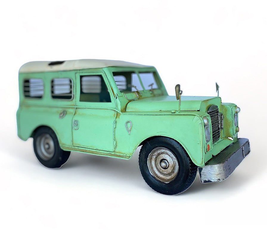 Jeep A Escala, Tipo Land Rover, Decoración Vintage En Fierro