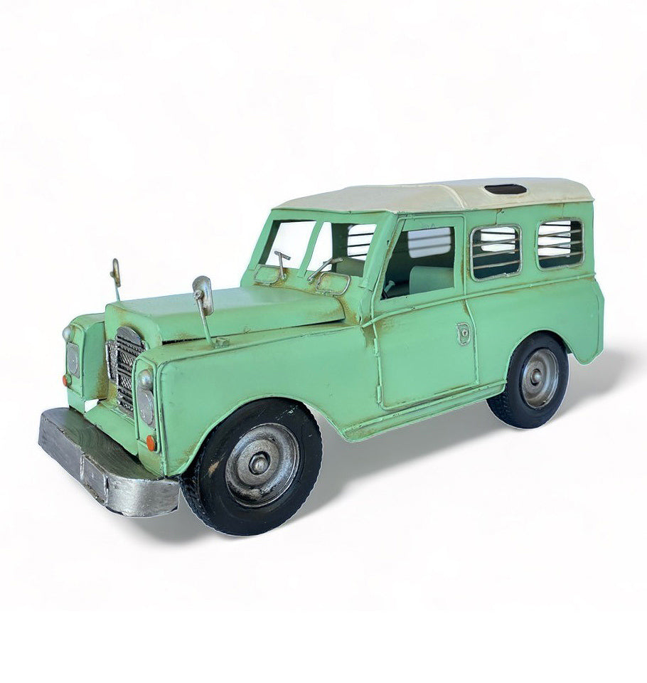Jeep A Escala, Tipo Land Rover, Decoración Vintage En Fierro