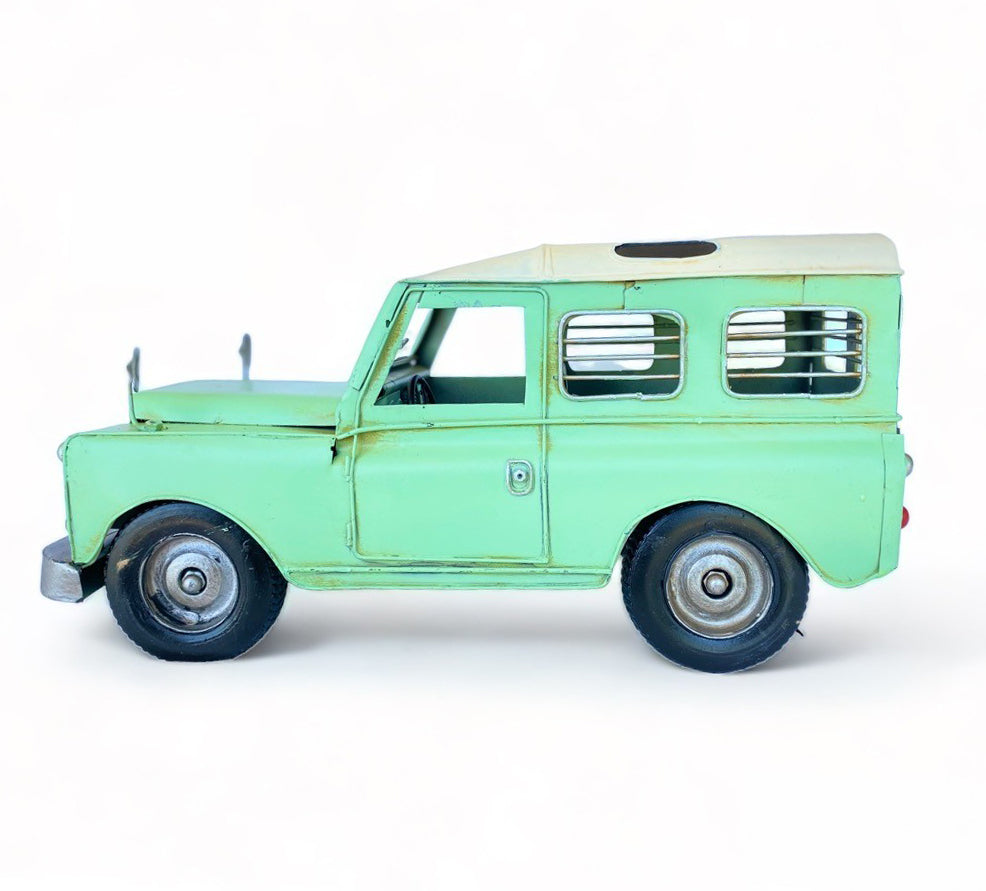 Jeep A Escala, Tipo Land Rover, Decoración Vintage En Fierro