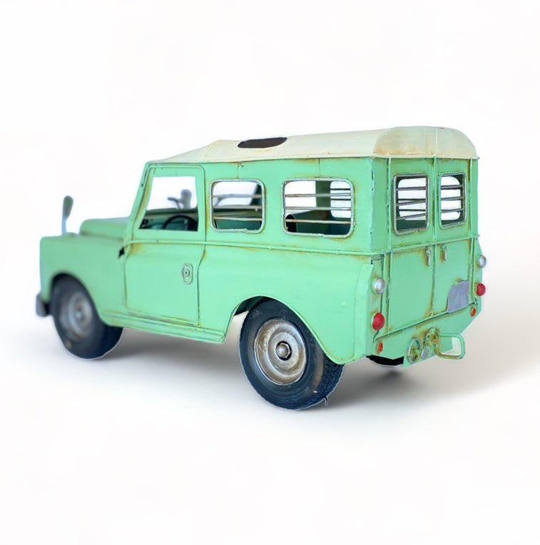 Jeep A Escala, Tipo Land Rover, Decoración Vintage En Fierro