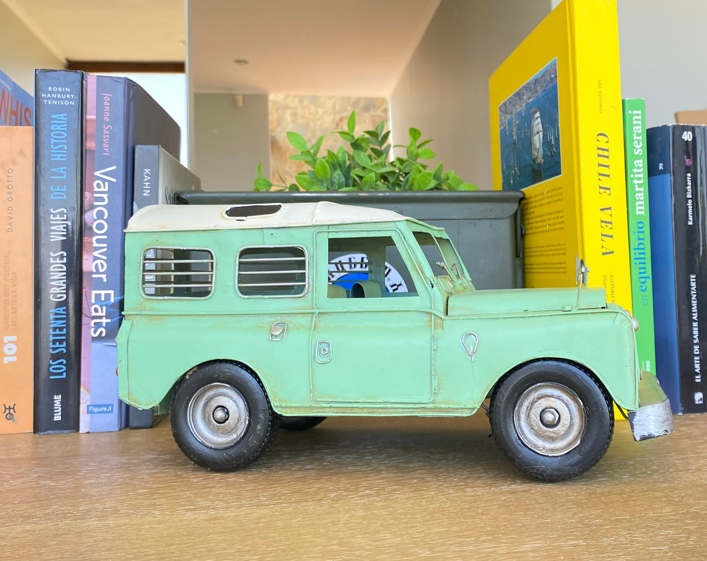 Jeep A Escala, Tipo Land Rover, Decoración Vintage En Fierro