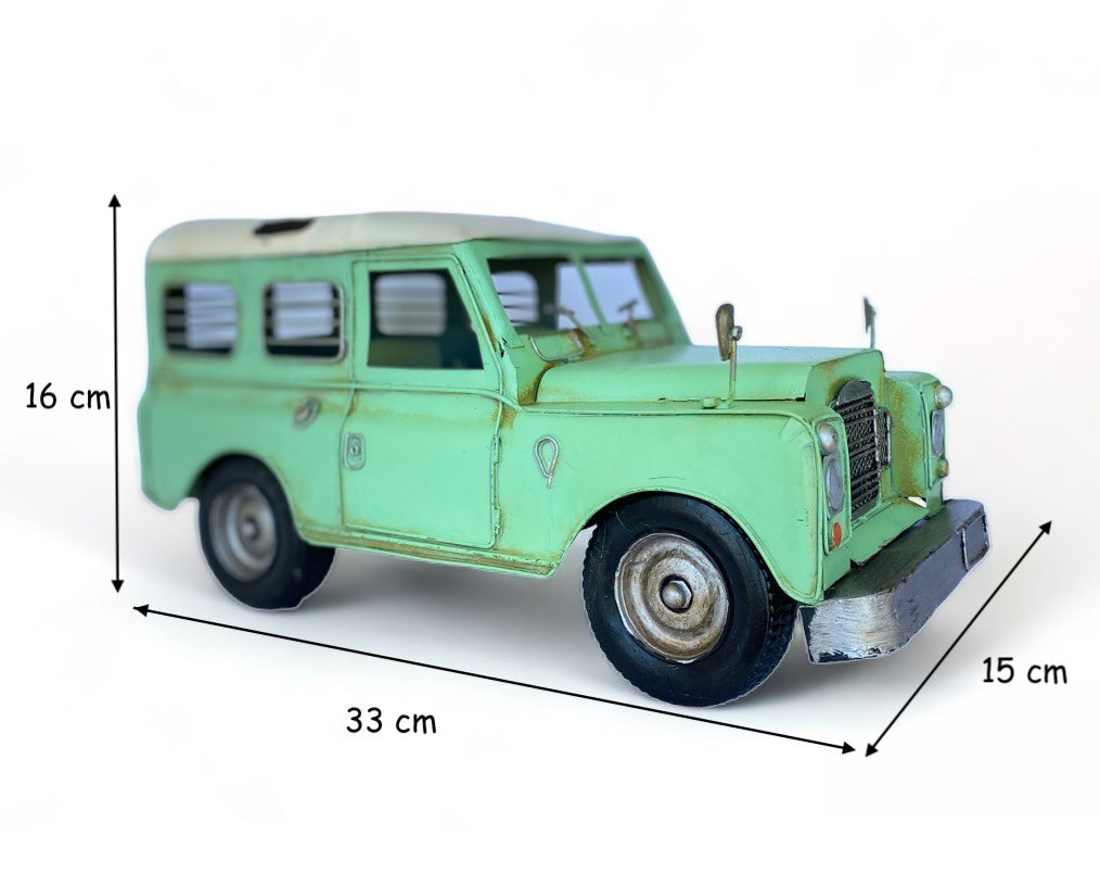 Jeep A Escala, Tipo Land Rover, Decoración Vintage En Fierro
