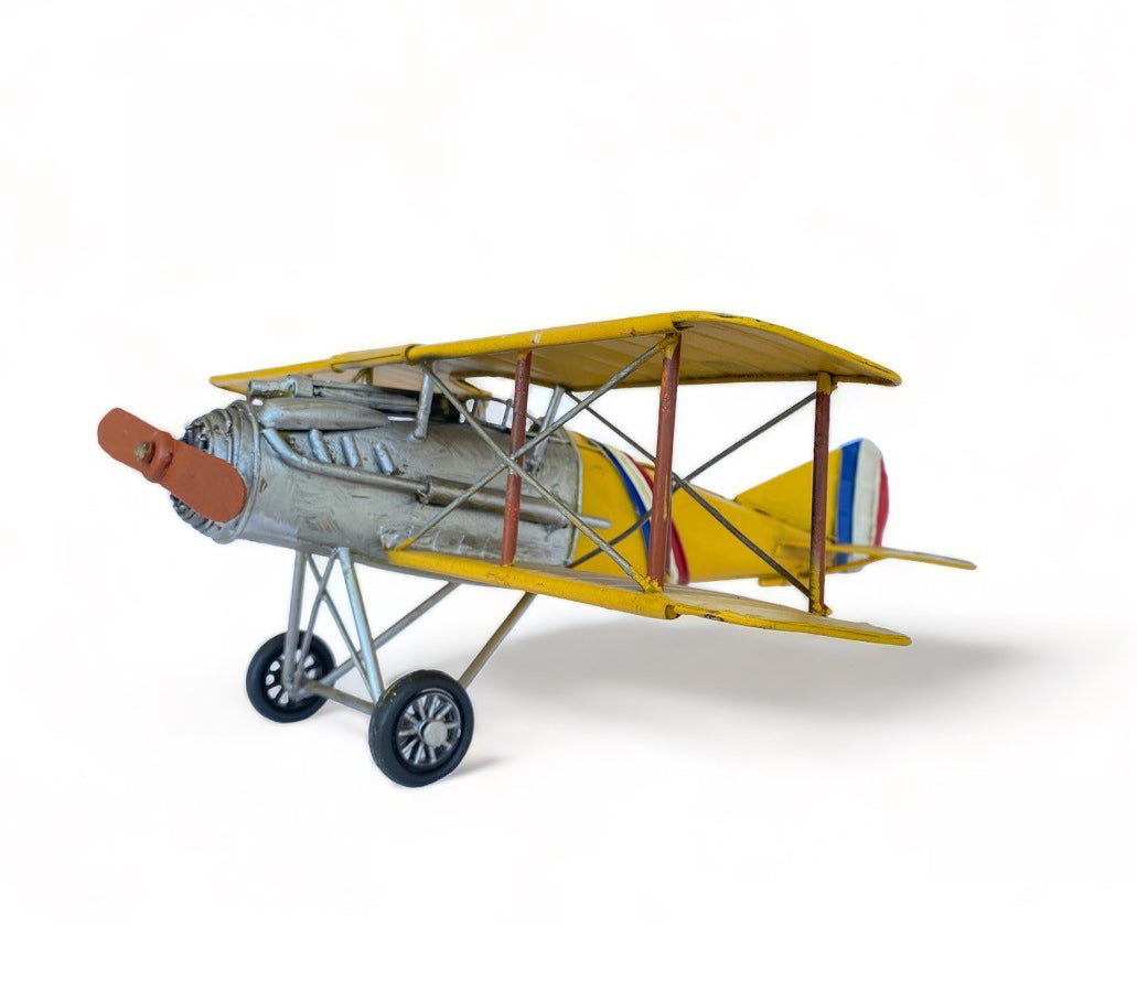 Avión A Escala, Biplano De Colección, Decoración Vintage.