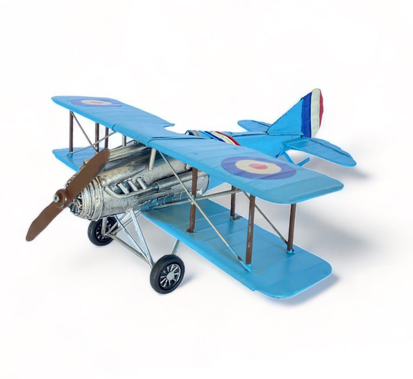 Avión A Escala, Biplano De Colección, Decoración Vintage.