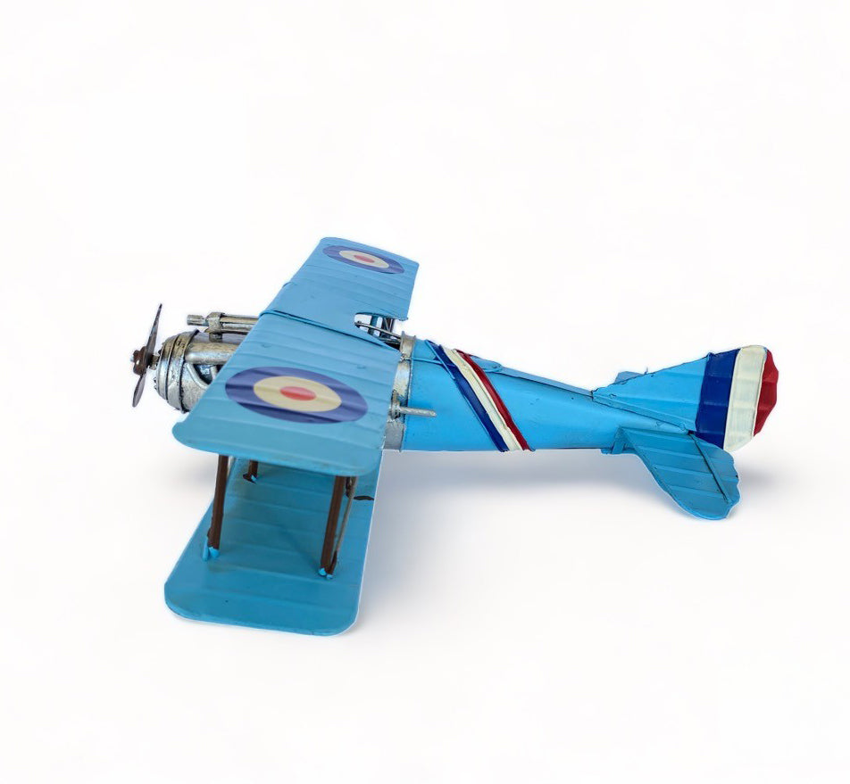 Avión A Escala, Biplano De Colección, Decoración Vintage.