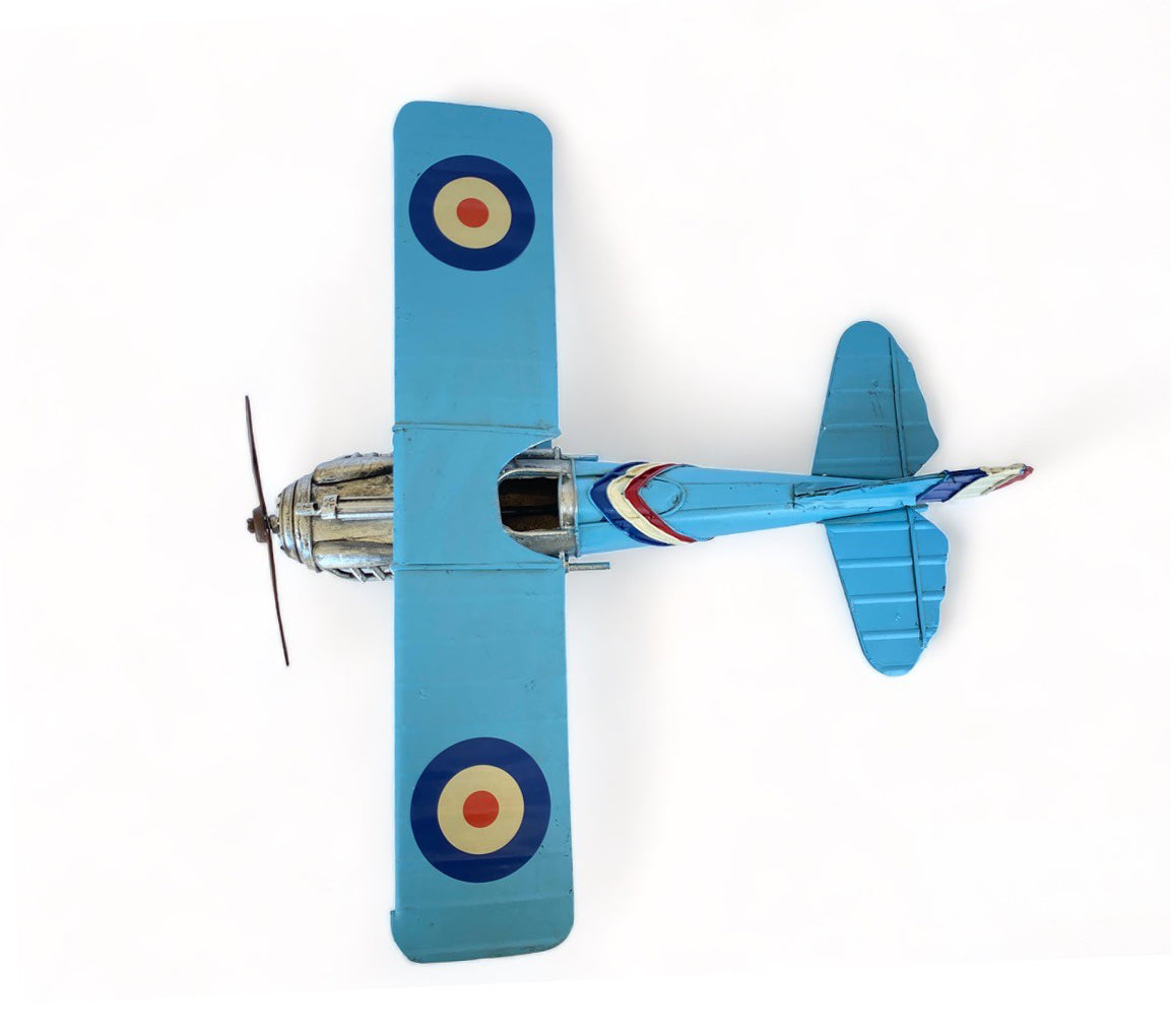 Avión A Escala, Biplano De Colección, Decoración Vintage.