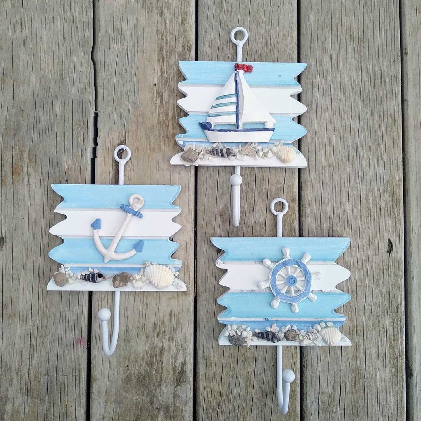 Decoración Náutica Perchero Percha De Diseño Marino Colgante