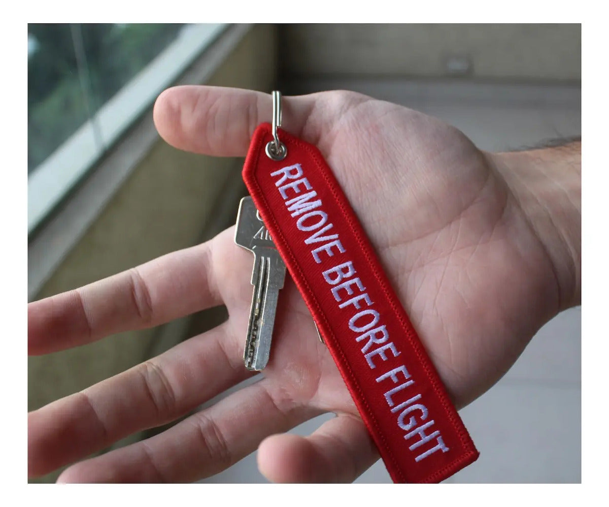 Llavero Bordado Remove Before Flight remover antes del vuelo regalo accesorios hombre mujer