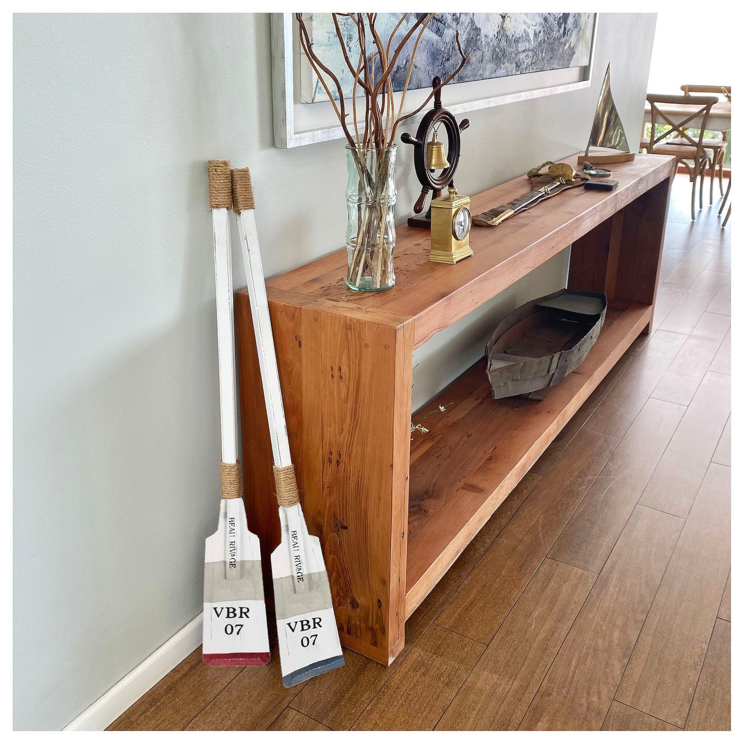 Decoración náutica, Remo madera decorativo, diseño marino.