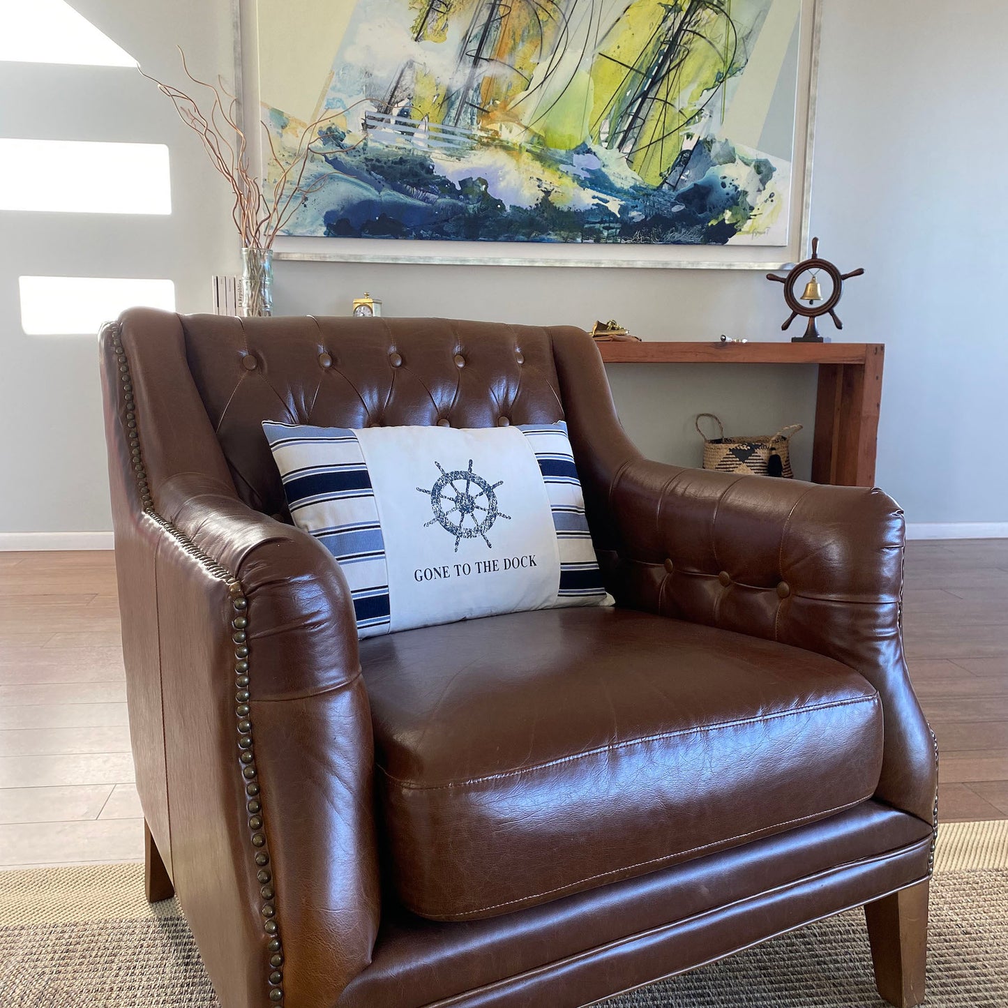 Cojín decorativo, diseño Náutico, Estilo Marino, Playa, Navy