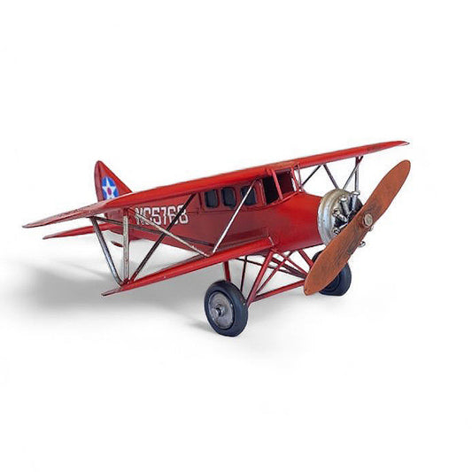 Avión A Escala Biplano De Colección Decoración Vintage