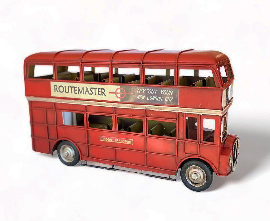 Bus Inglés A Escala, Decoración Vintage En Fierro.