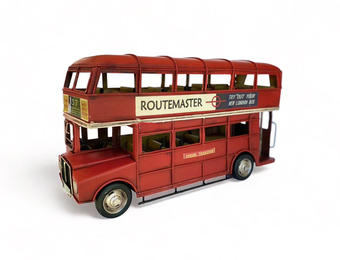Bus Inglés A Escala, Decoración Vintage En Fierro.