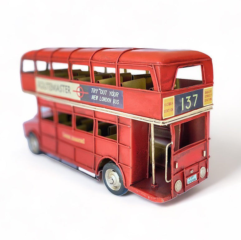 Bus Inglés A Escala, Decoración Vintage En Fierro.