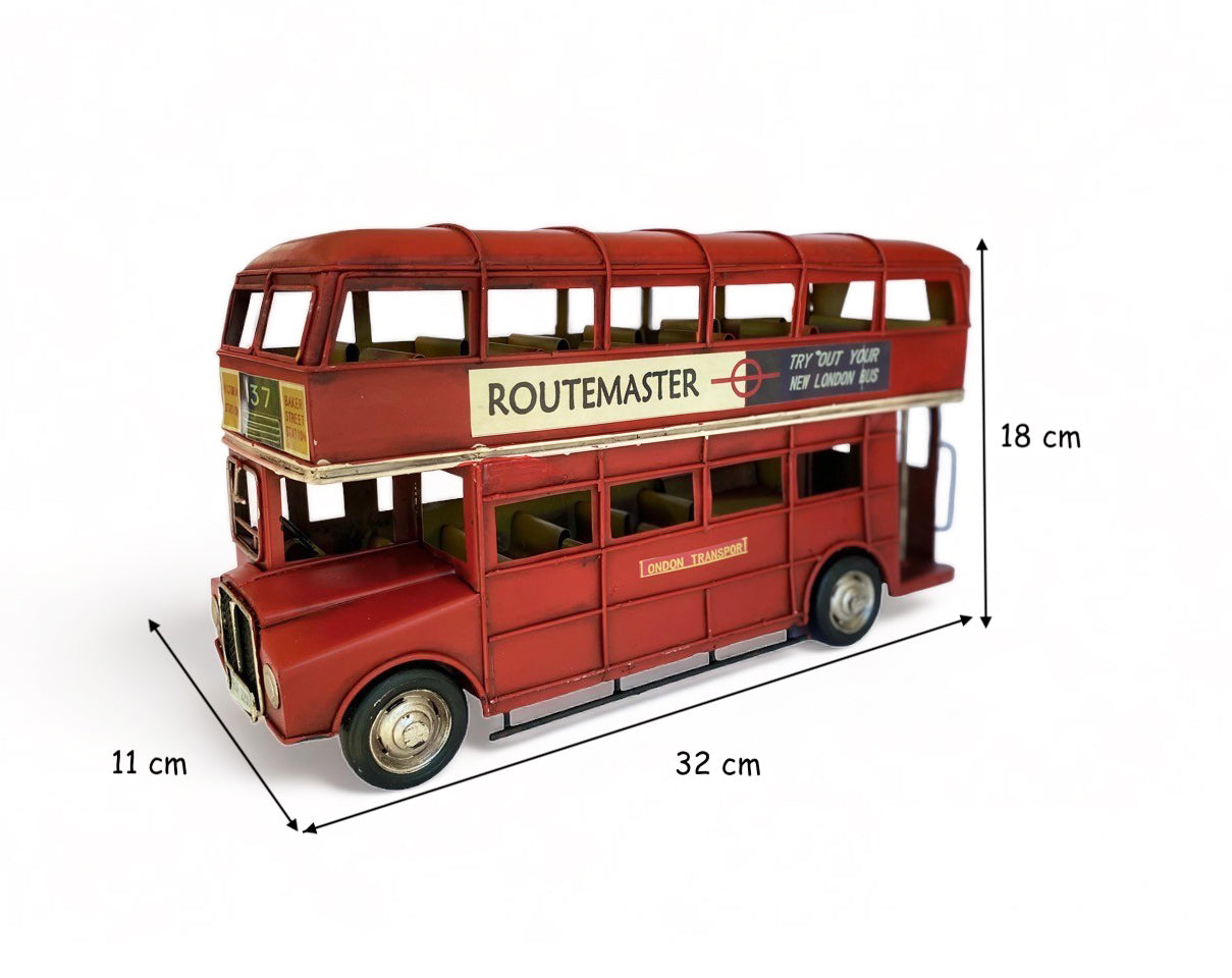 Bus Inglés A Escala, Decoración Vintage En Fierro.