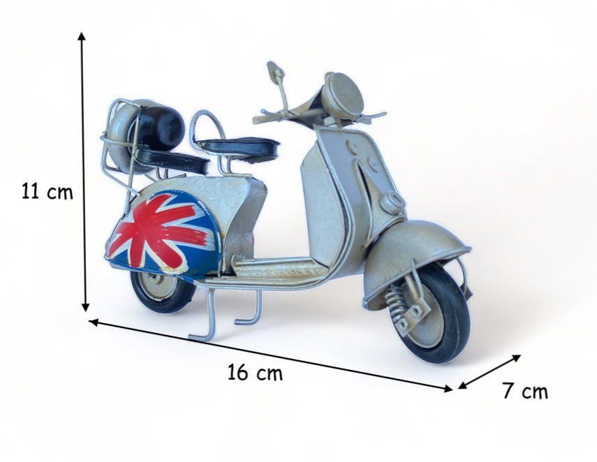 Moto A Escala Tipo Vespa, Decoración Vintage En Fierro - Inglaterra